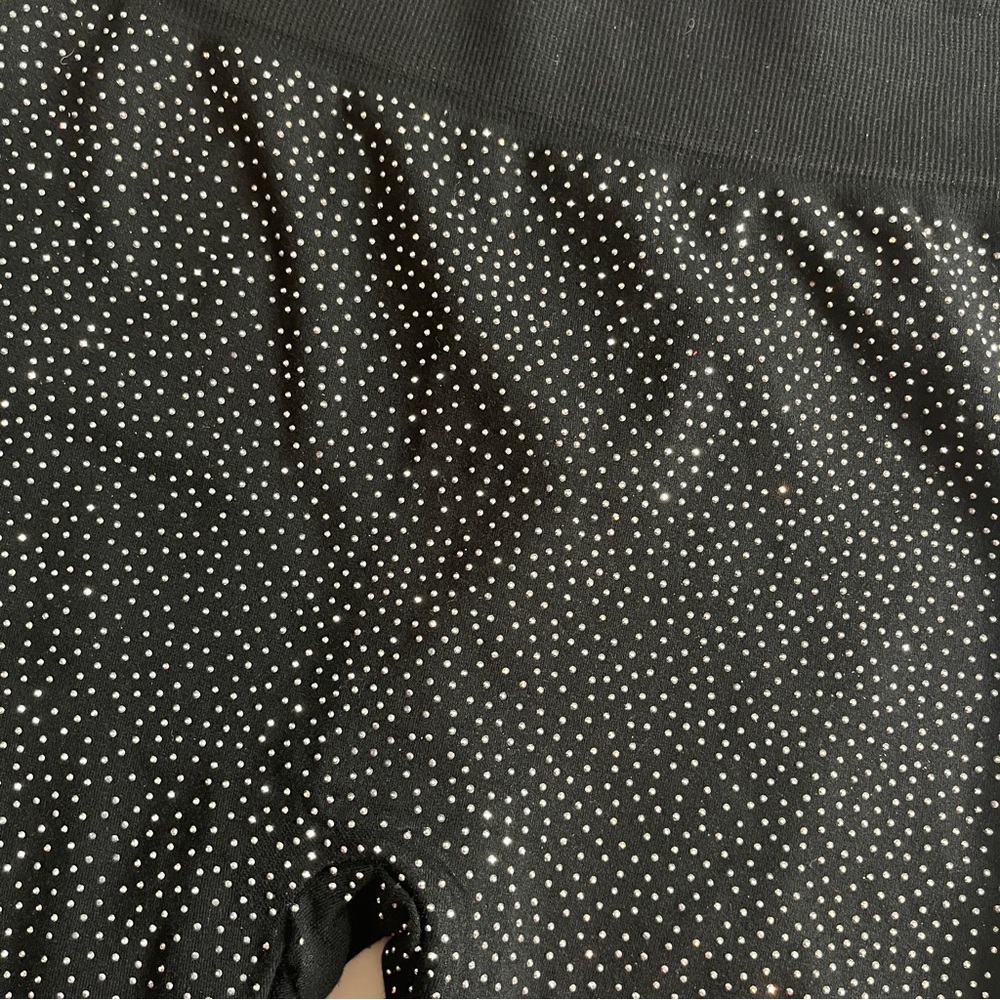 Sparkling Black Rhinestone Leggings - Picture 6 of 12